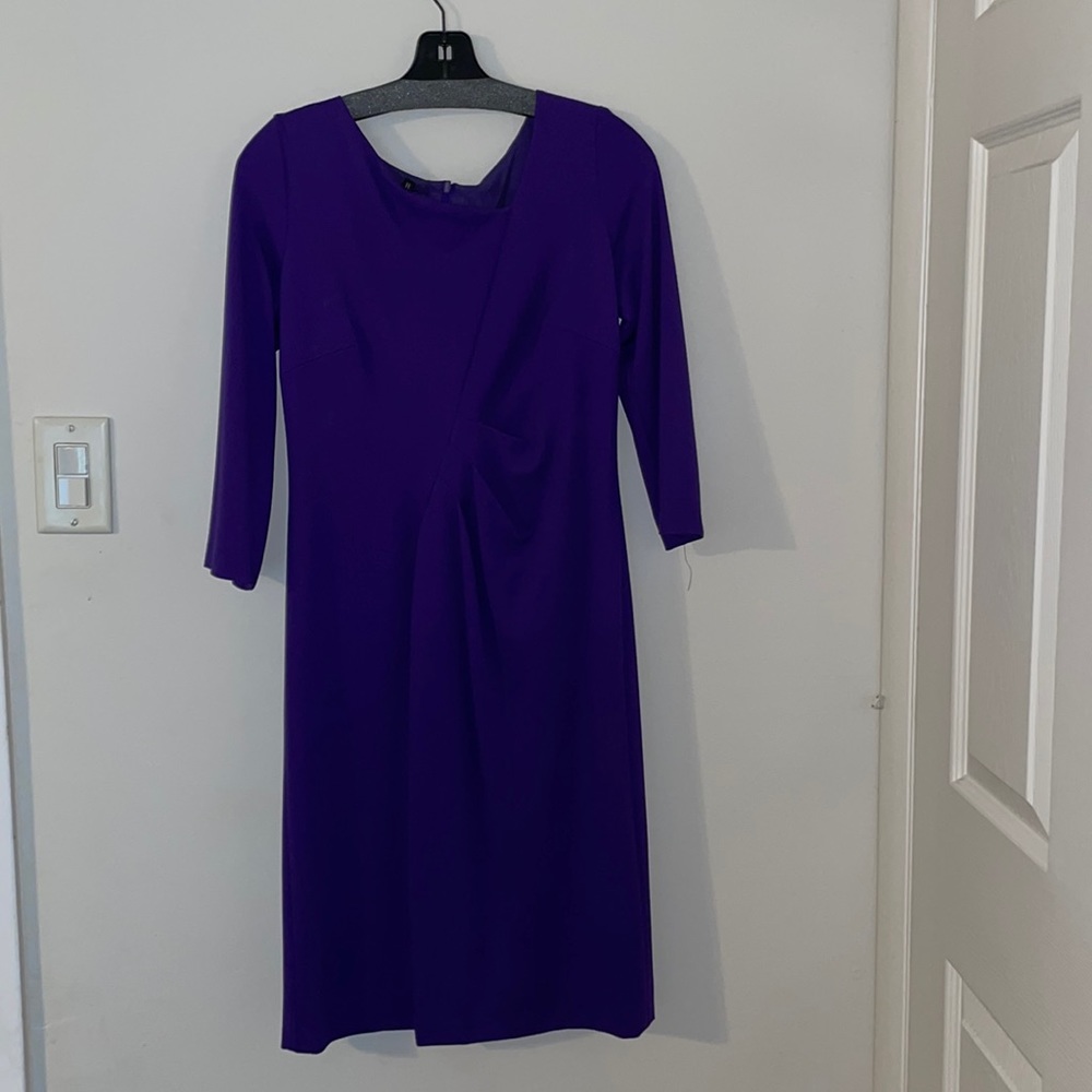 Purple Escada 3/4 sleeve knee length dress